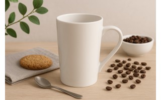 Kubek ceramiczny 400 ml prosty Lily kremowy
