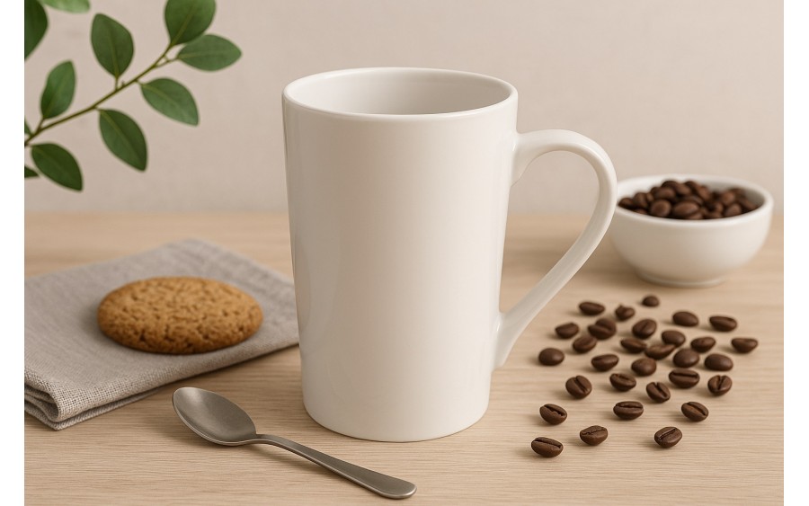 Kubek ceramiczny 400 ml prosty Lily kremowy