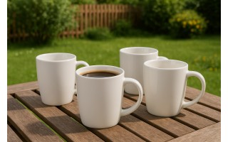 Kubek porcelanowy 350 ml niski Krem