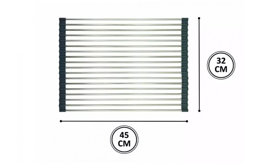 Mata do suszenia naczyń 45x32 cm KH-1903 stal nierdzewna z silikonowym wykończeniem