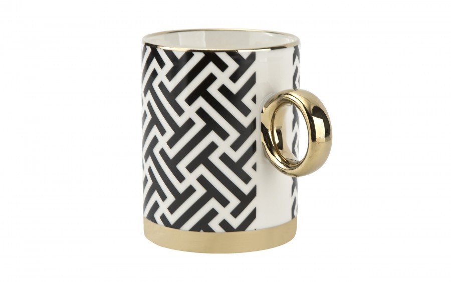 Kubek porcelanowy 350 ml Gold Dream dek. II wysoki