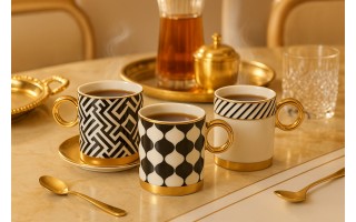 Kubek porcelanowy 350 ml Gold Dream dek. II wysoki