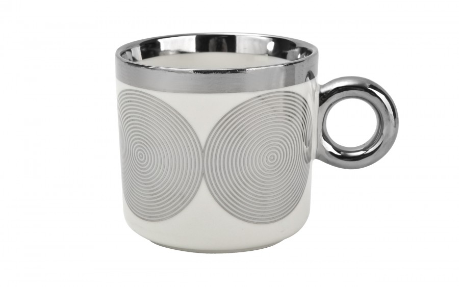 Kubek porcelanowy 350 ml Palazzo srebrne koła 2517
