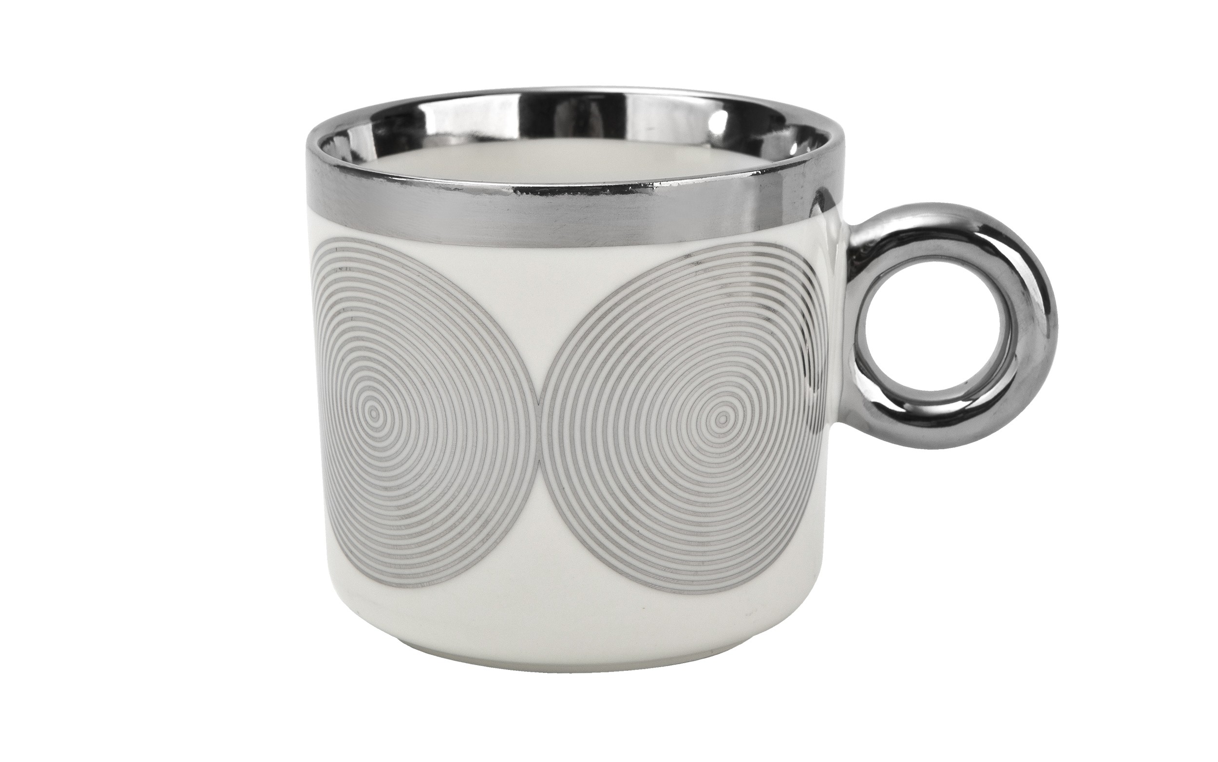 Kubek porcelanowy 350 ml Palazzo srebrne koła 2517