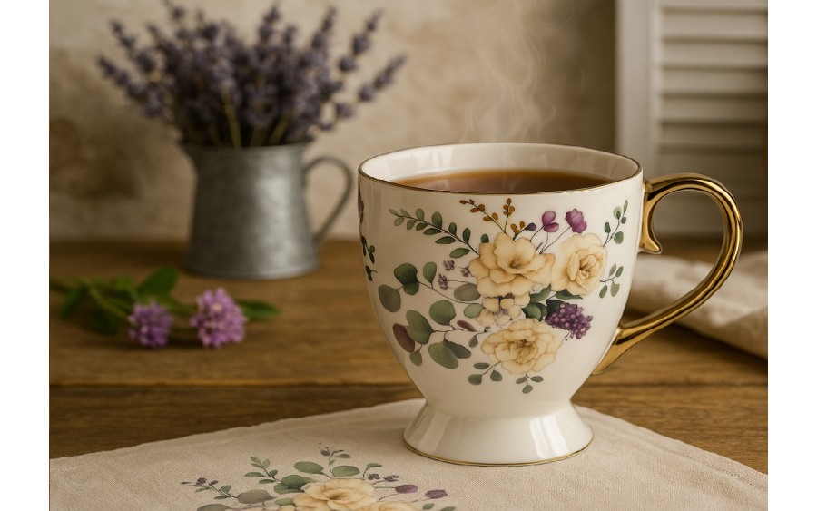 Kubek porcelanowy 500 ml Flores Jumbo 723094