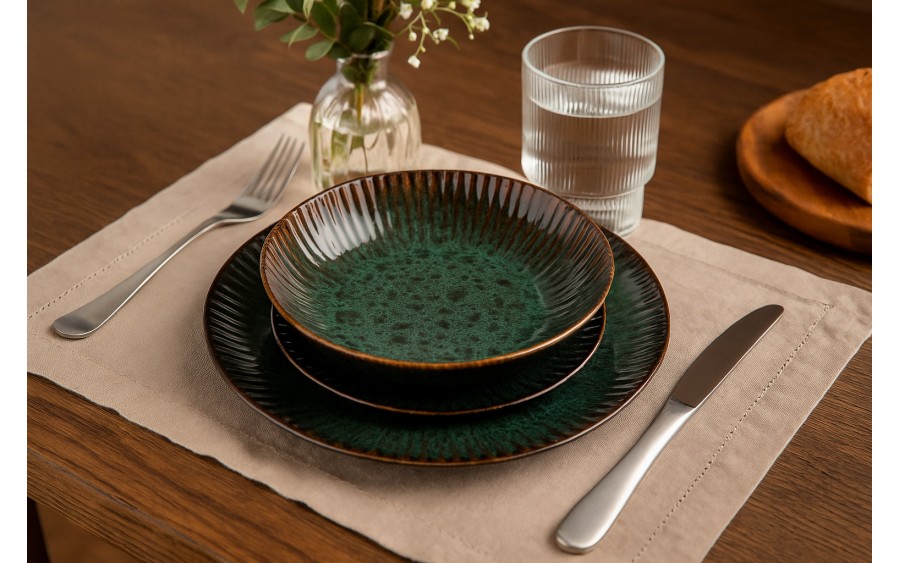 Talerz deserowy 21,2 cm Jade Stoneware zielony