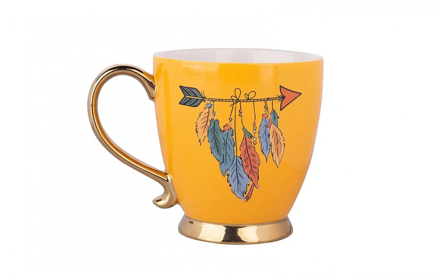 Filiżanka na stopce 400 ml Exotic Żółta