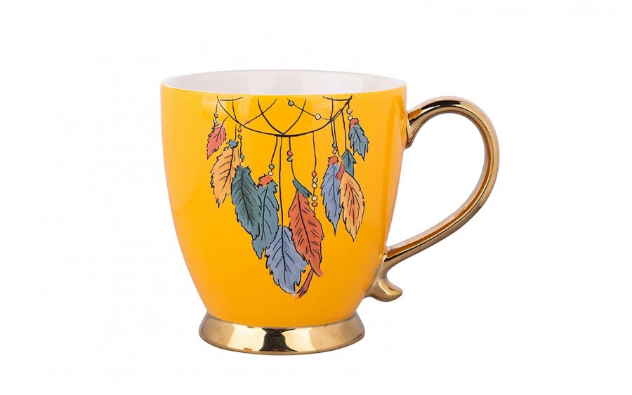 Filiżanka na stopce 400 ml Exotic Żółta