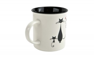 Kubek porcelanowy 330 ml Tomi Czarne Kotki