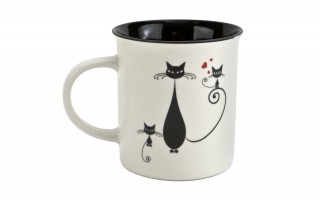 Kubek porcelanowy 330 ml Tomi Czarne Kotki