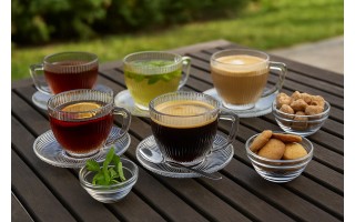 Filiżanka szklana 250 ml + spodek Selena