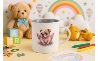 Kubek porcelanowy 330 ml Cora Buldog ze skrzydłami