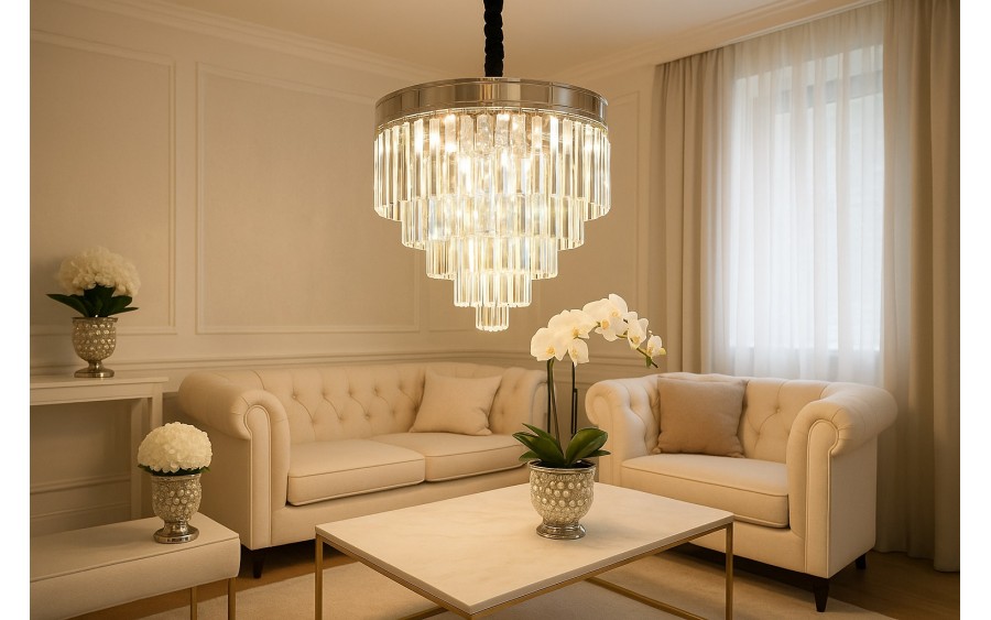 Lampa wisząca kryształowa Monk Chrome 33291/25