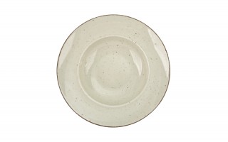 Talerz głęboki do pasty 24 cm Kaszub ART beżowy/budyń