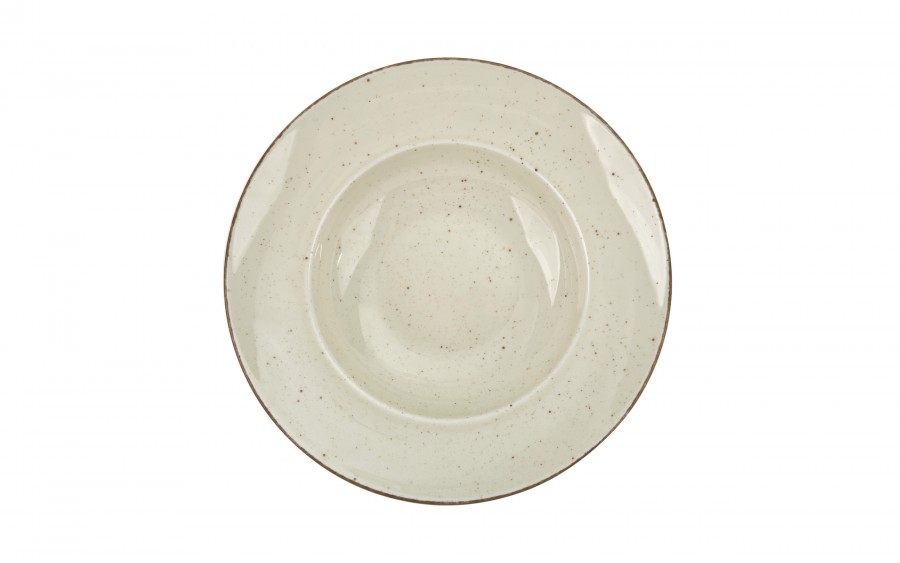 Talerz głęboki do pasty 24 cm Kaszub ART beżowy/budyń