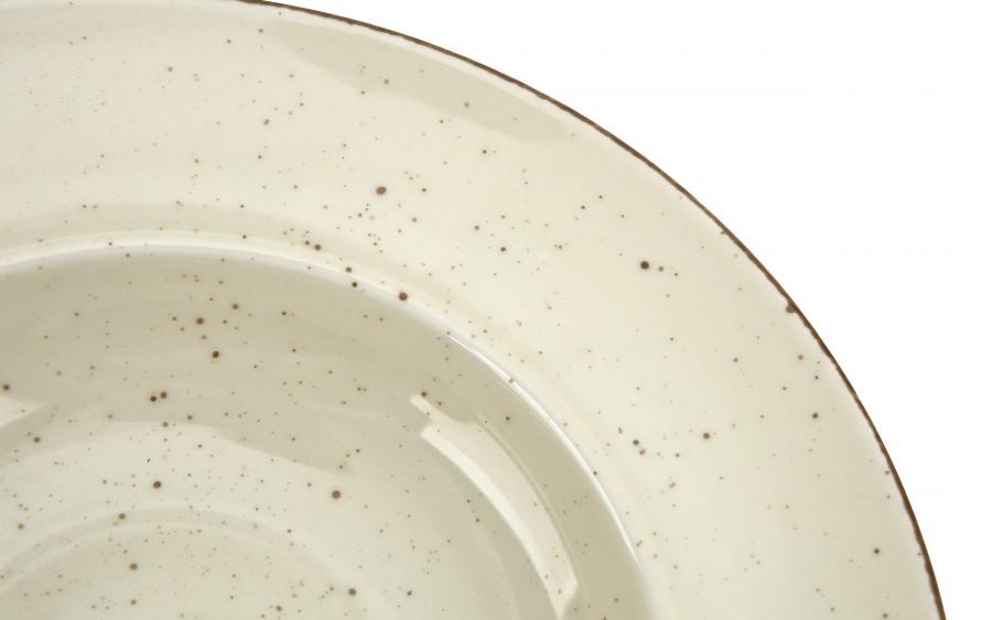 Talerz głęboki do pasty 24 cm Kaszub ART beżowy/budyń