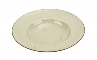 Talerz głęboki do pasty 24 cm Kaszub ART beżowy/budyń