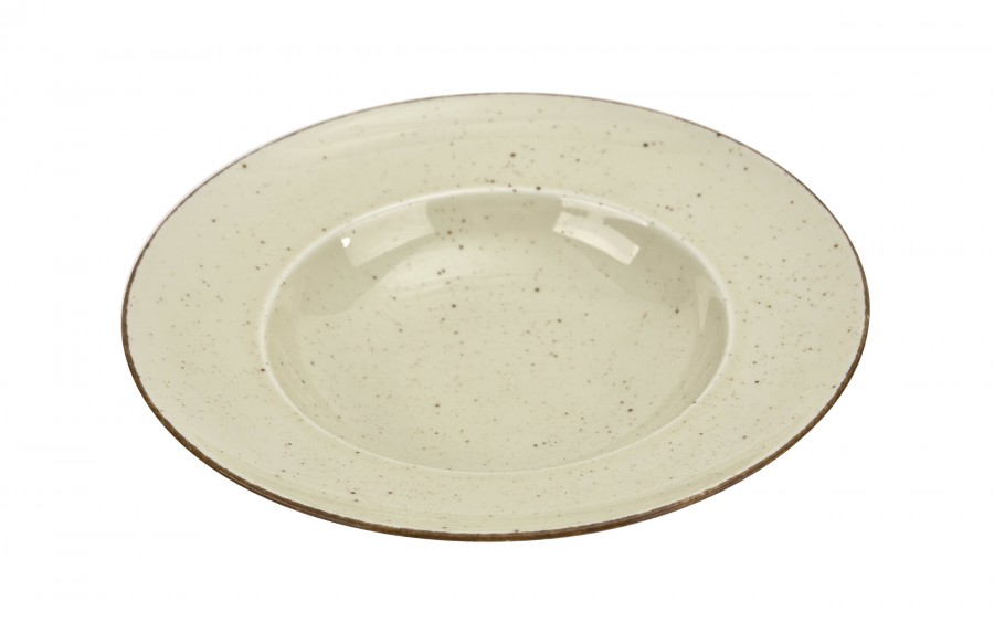 Talerz głęboki do pasty 24 cm Kaszub ART beżowy/budyń