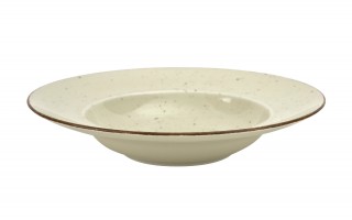 Talerz głęboki do pasty 24 cm Kaszub ART beżowy/budyń