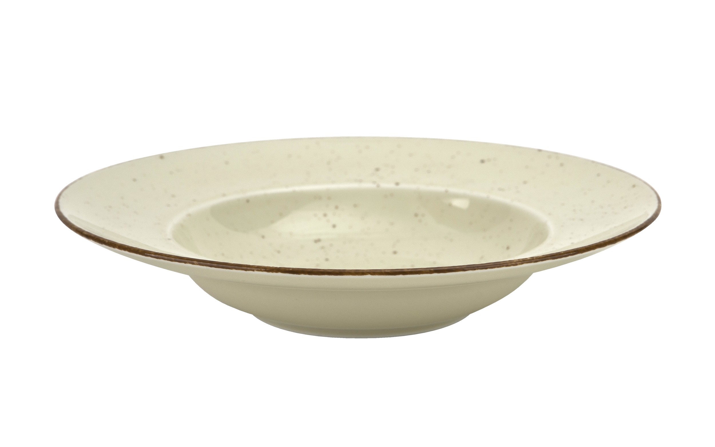 Talerz głęboki do pasty 24 cm Kaszub ART beżowy/budyń