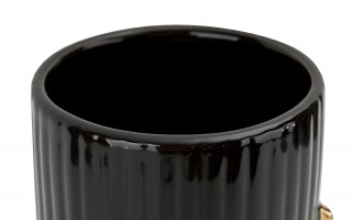 Wazon ceramiczny 30 cm czarno-złoty 154747