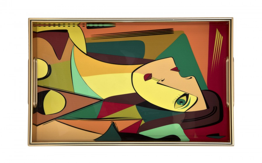 Taca dekoracyjna 40x25x4 cm Twarz 172014