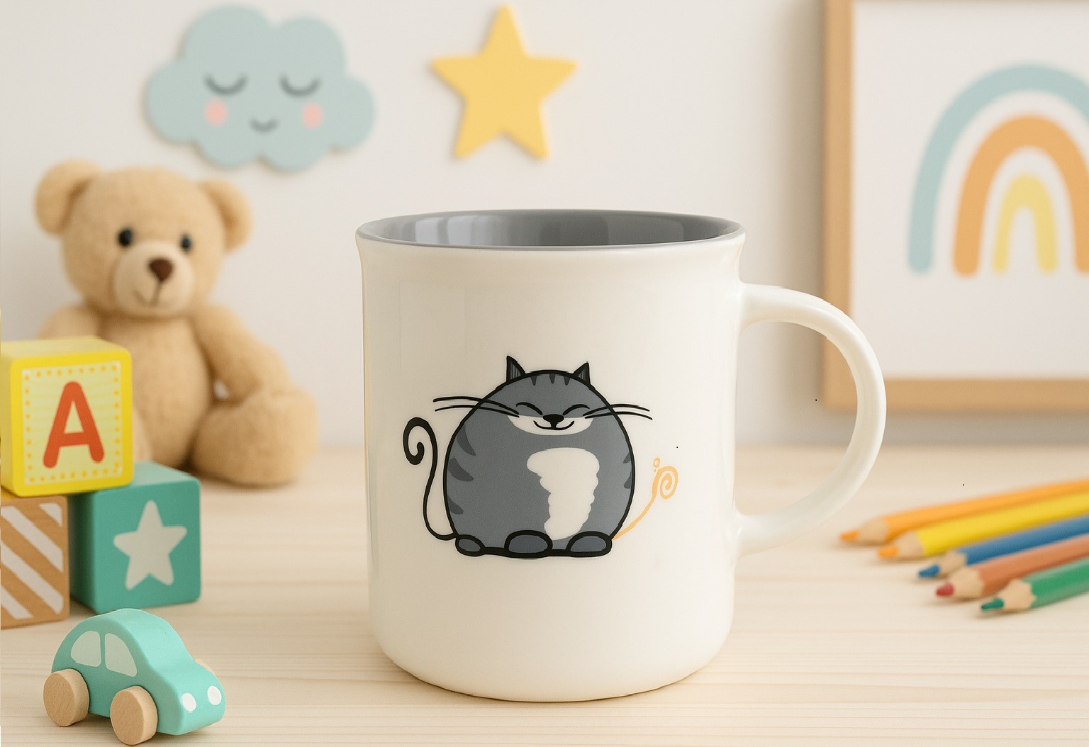 Kubek porcelanowy 330 ml Filemon Kotek Puszek