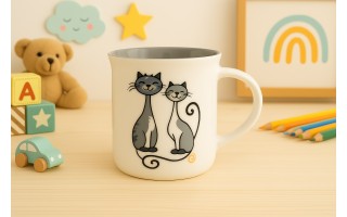 Kubek porcelanowy 330 ml Filemon Kotki Dwa