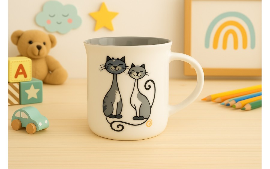 Kubek porcelanowy 330 ml Filemon Kotki Dwa