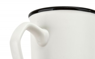 Kubek ceramiczny 420 ml Cream Mat czarny rant