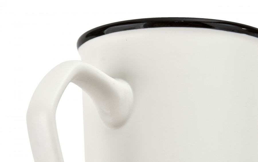 Kubek ceramiczny 420 ml Cream Mat czarny rant