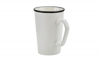 Kubek ceramiczny 420 ml Cream Mat czarny rant