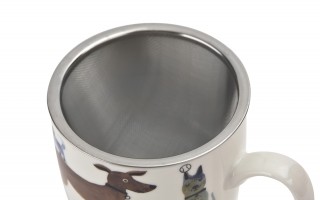 Kubek porcelanowy 360 ml z zaparzaczem Różne Psy