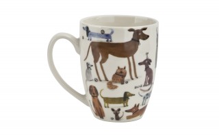 Kubek porcelanowy 360 ml z zaparzaczem Różne Psy