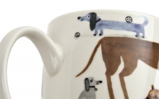 Kubek porcelanowy 360 ml z zaparzaczem Różne Psy