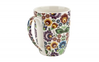 Kubek porcelanowy 350 ml Łowicz w koszyczku