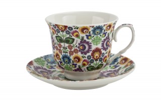 Filiżanka porcelanowa 250 ml + spodek Łowicz