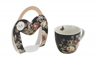 Kubek porcelanowy 460 ml Warda w koszyczku