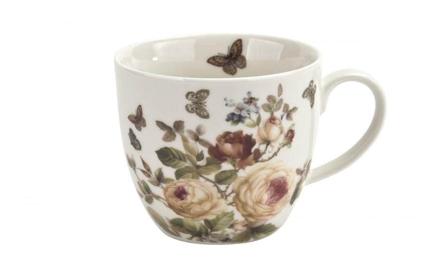 Kubek porcelanowy 460 ml Zahra w koszyczku