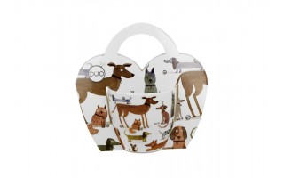 Kubek porcelanowy 460 ml Rózne Psy w koszyczku