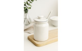 Cukierniczka porcelanowa 180 ml z łyżką i pokrywką