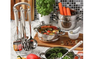 Zestaw przyborów kuchennych 7 el. Grava White