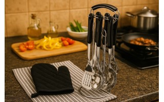 Zestaw przyborów kuchennych 7 el. Grava Black