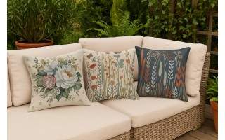 Poszewka dekoracyjna 45x45 cm Biała Piwonia 1372A Gobelinowa Premium