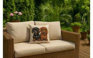 Poszewka dekoracyjna 45x45 cm Jamniki Gobelinowa Premium