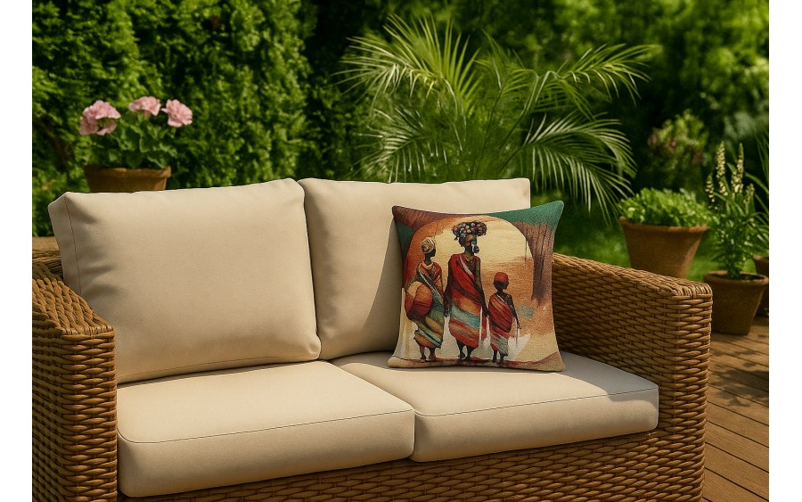 Poszewka dekoracyjna 45x45 cm Afrykanka 6218 Gobelinowa Premium