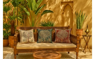 Poszewka dekoracyjna 45x45 cm Drzewo burgund 4077RJ Gobelinowa Premium