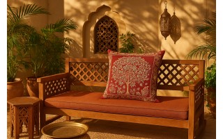 Poszewka dekoracyjna 45x45 cm Drzewo burgund 4077RJ Gobelinowa Premium