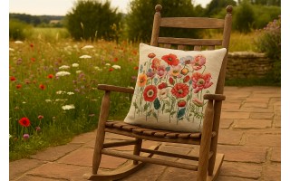 Poszewka dekoracyjna 45x45 cm Maki Gobelinowa Premium