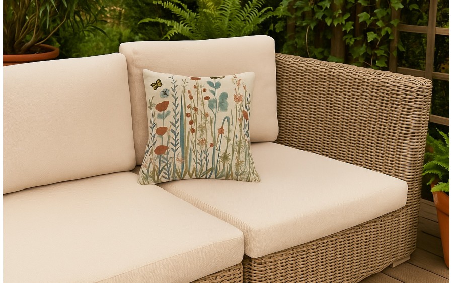 Poszewka dekoracyjna 45x45 cm Łąka jasna 6204 Gobelinowa Premium